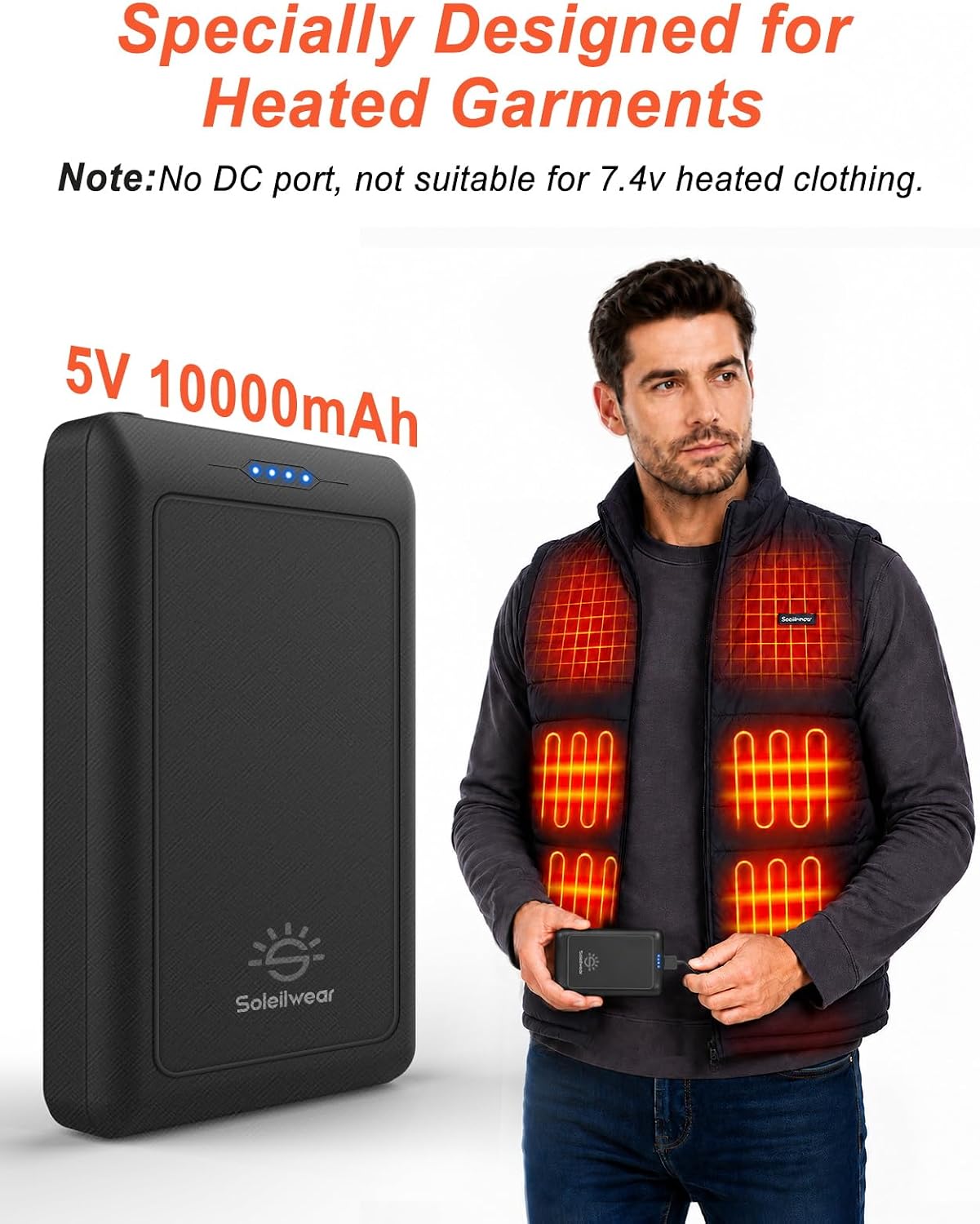 Soleilwear Power Bank for Heated Vest 10000mAh/5V - Image 2