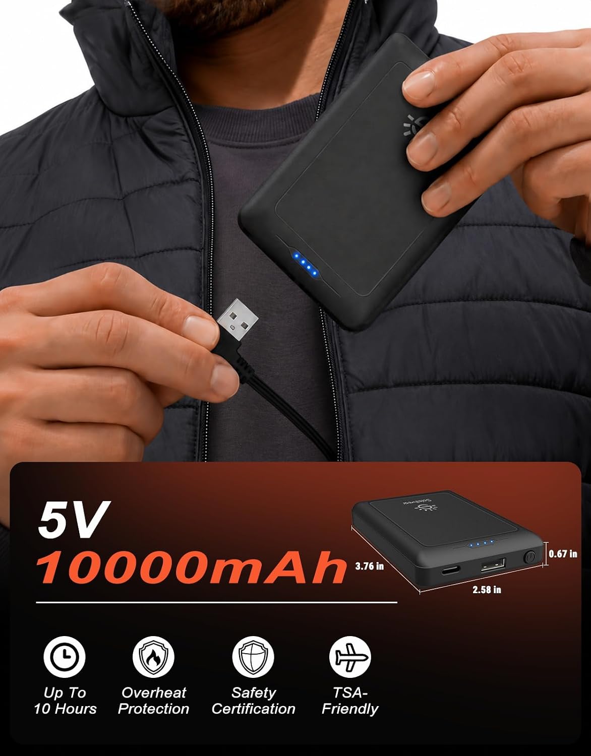 Soleilwear Power Bank for Heated Vest 10000mAh/5V - Image 5