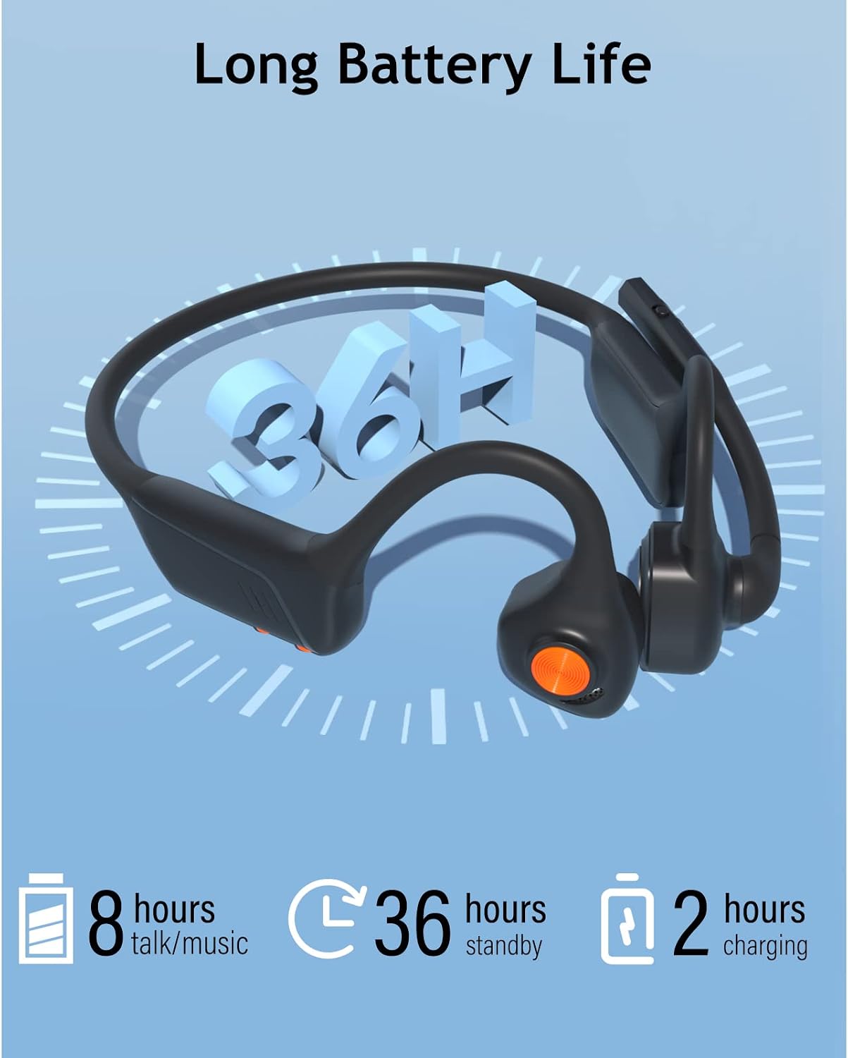 MONODEAL
Bone
Conduction
Headphones
with
Mic,Open
Ear
Headphones
Wireless - Image 6