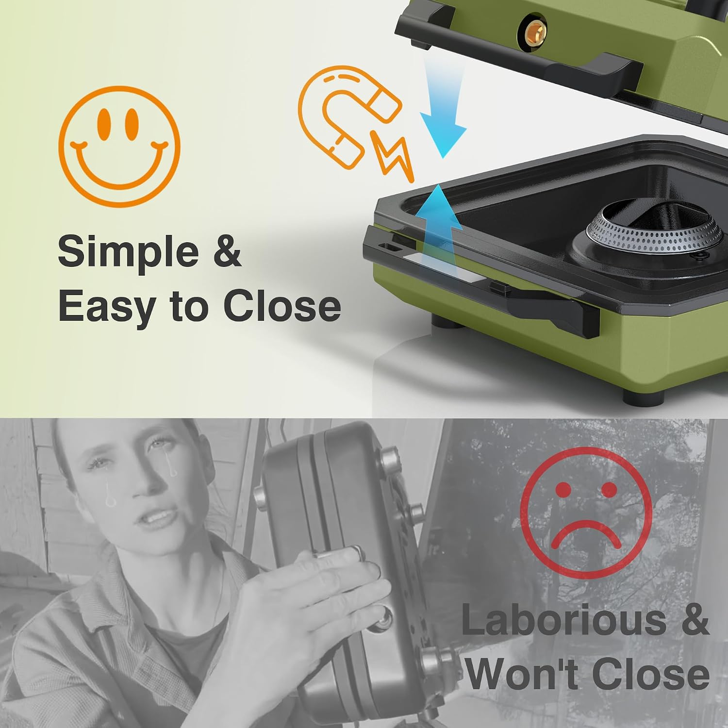 2 Burner Camping Stove with Windshield, 20000 BTU Propane Camp Stove, Portable Folding Gas Stove, Camping Essentials Gear Includes Frying Pan, Coffee Stand & Carry Bag, Green - Image 5